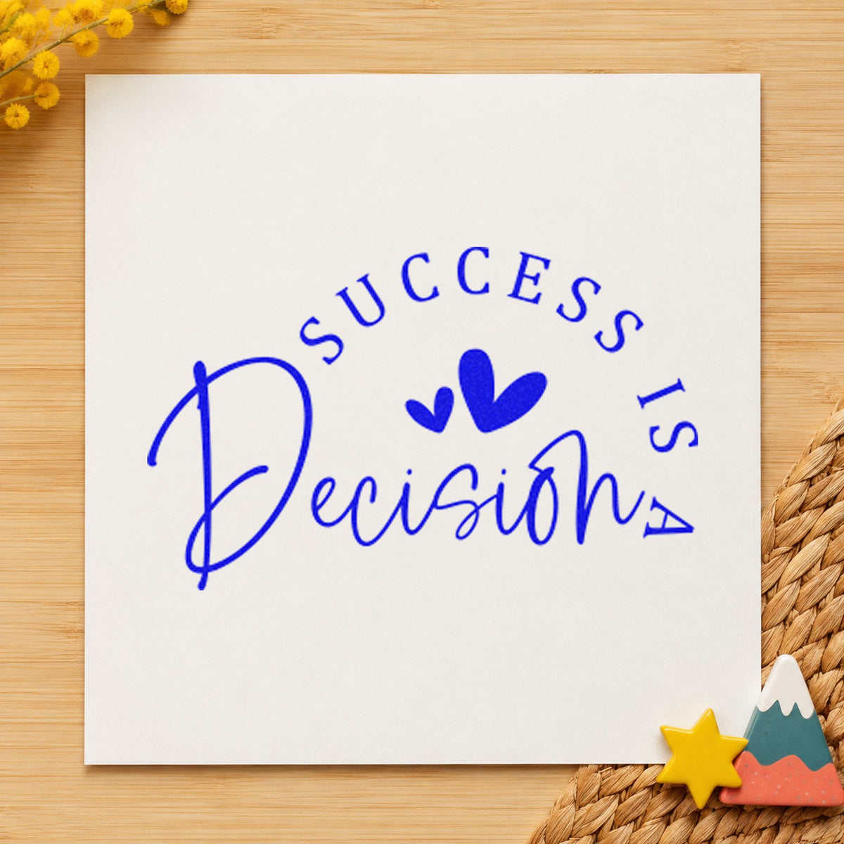 Success Is A Decision With Hearts Rubber Stamp – Duo Hand in use 5