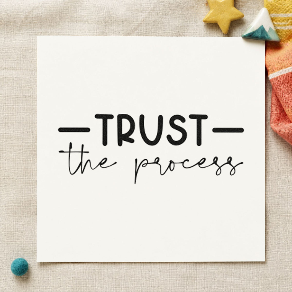 Trust The Process Script Slim Pre-Inked Stamp in use 10