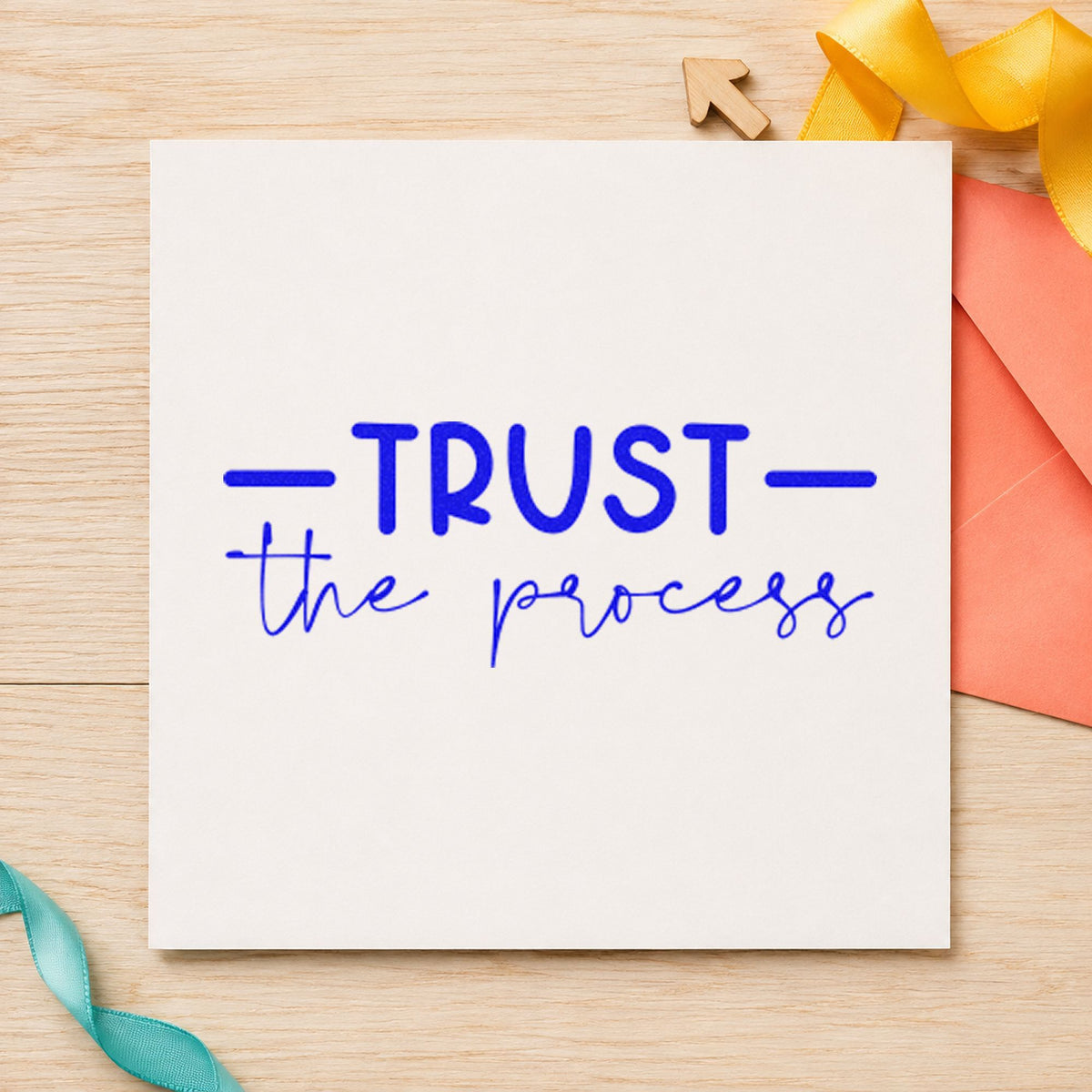 Trust The Process Script Slim Pre-Inked Stamp in use 5