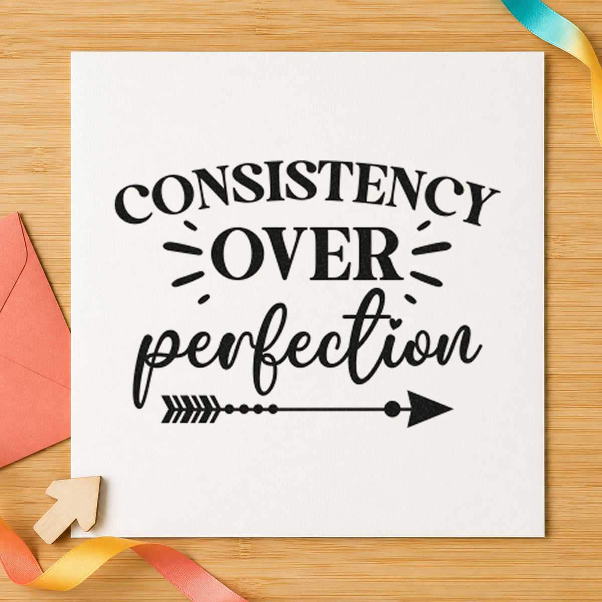 PSI Pre-Inked Consistency Over Perfection Arrow Stamp in use 3