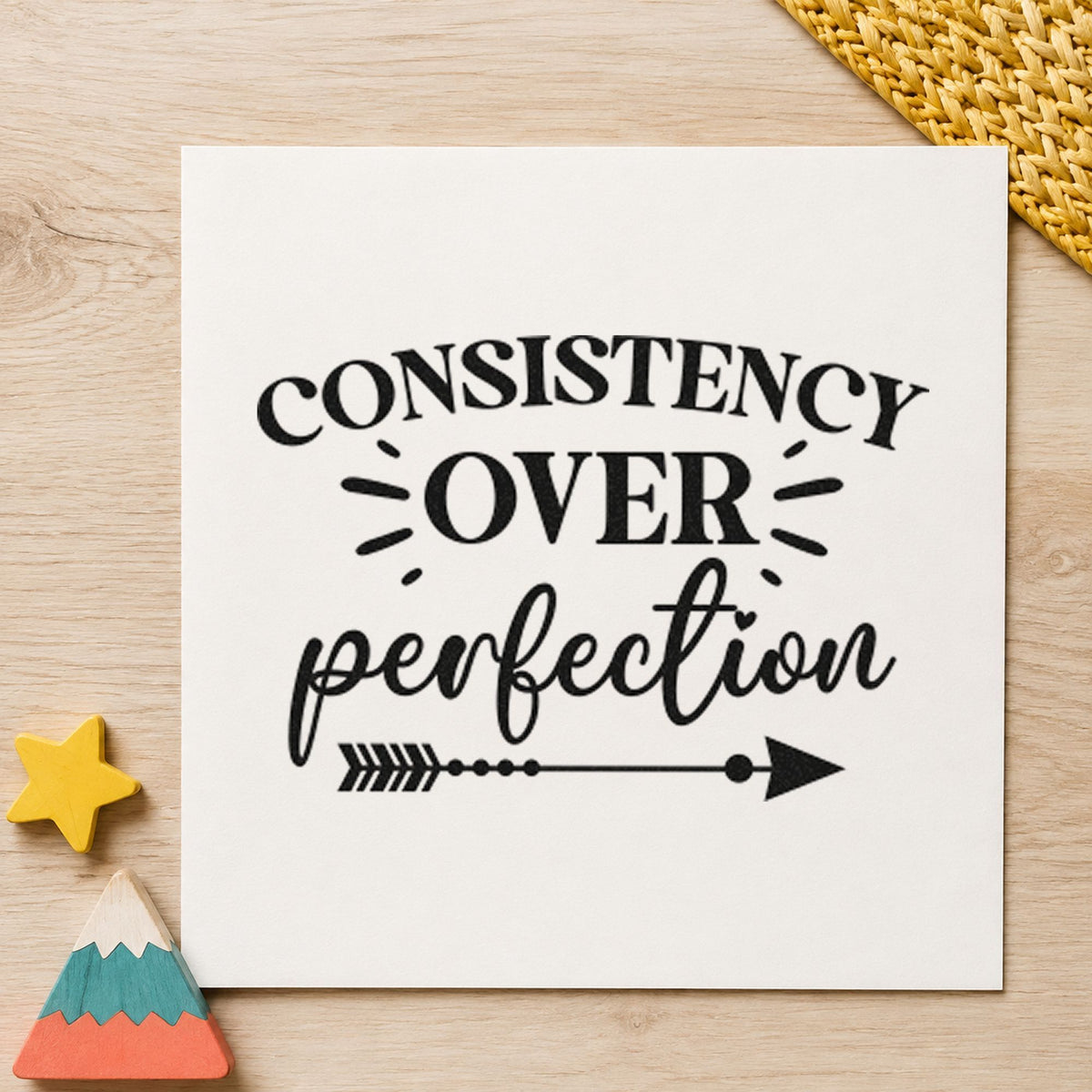 PSI Pre-Inked Consistency Over Perfection Arrow Stamp in use 4