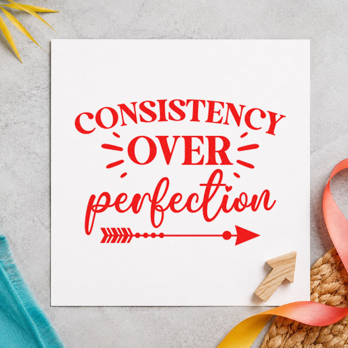 PSI Pre-Inked Consistency Over Perfection Arrow Stamp in use 7