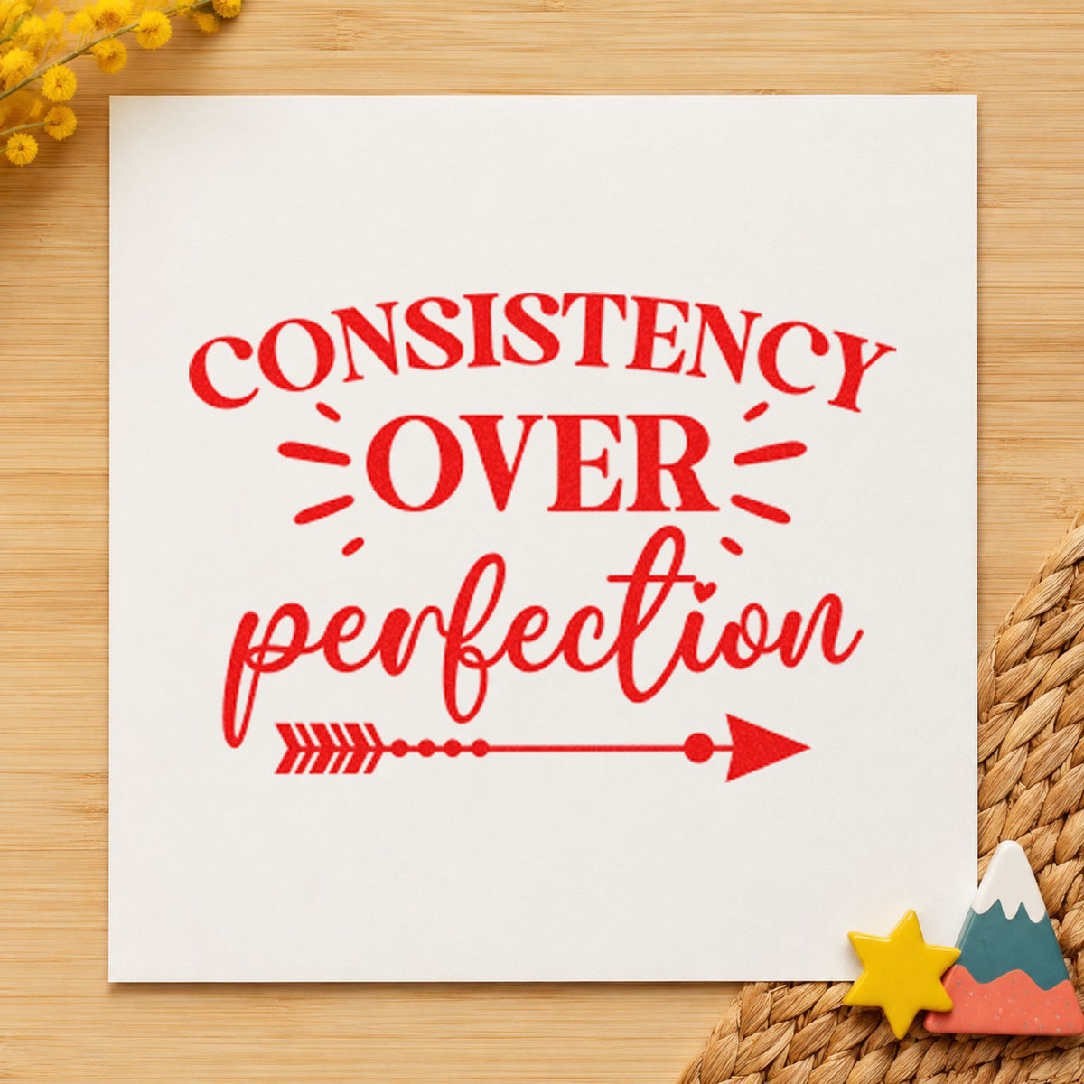 PSI Pre-Inked Consistency Over Perfection Arrow Stamp in use 8