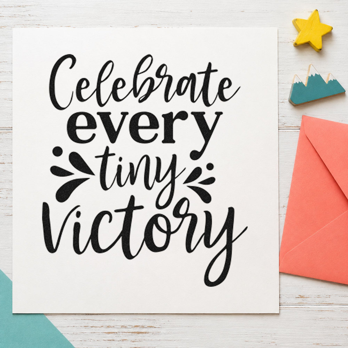 Celebrate Every Tiny Victory Lettering Stamp – Slim Pre-Inked in use 10