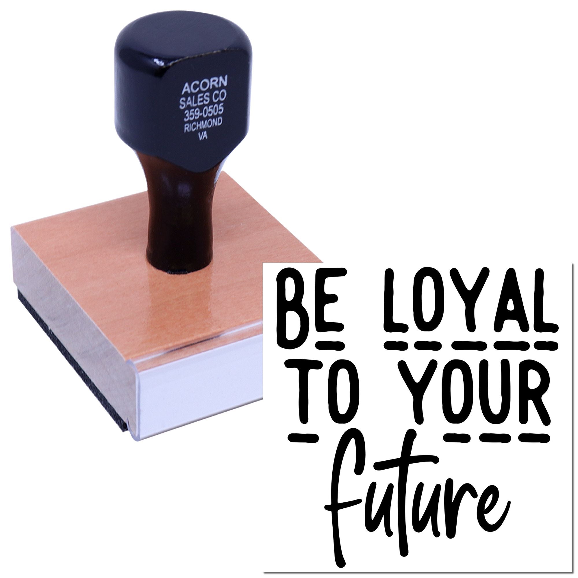 Custom rubber stamp with Be Loyal to Your Craft design for branding, packaging, and creative business projects.