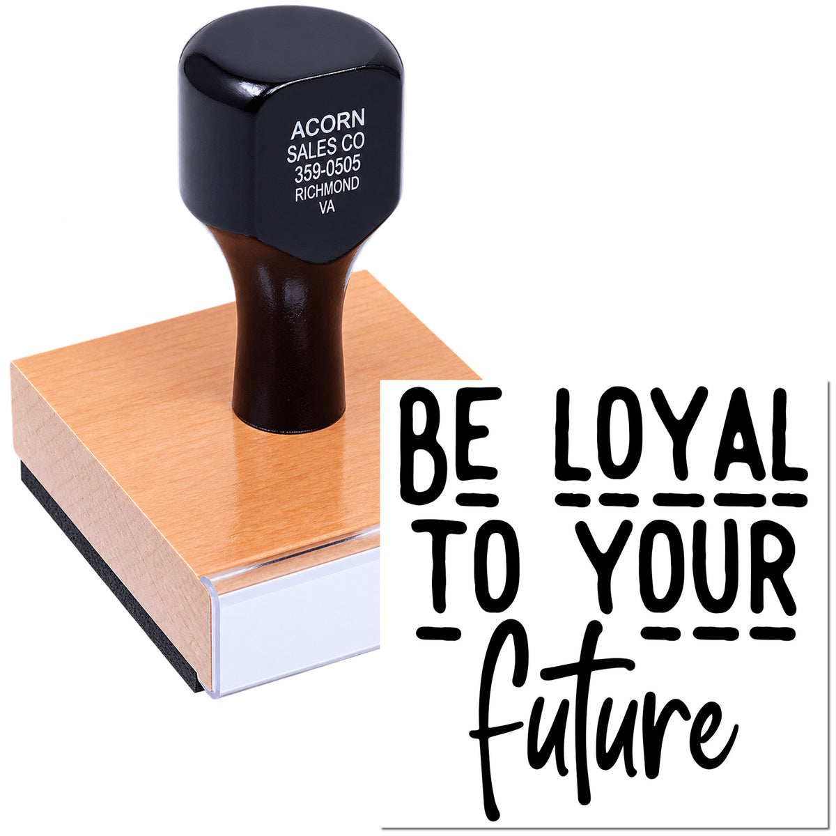 Custom rubber stamp with Be Loyal to Your Craft design for branding, packaging, and creative business projects.