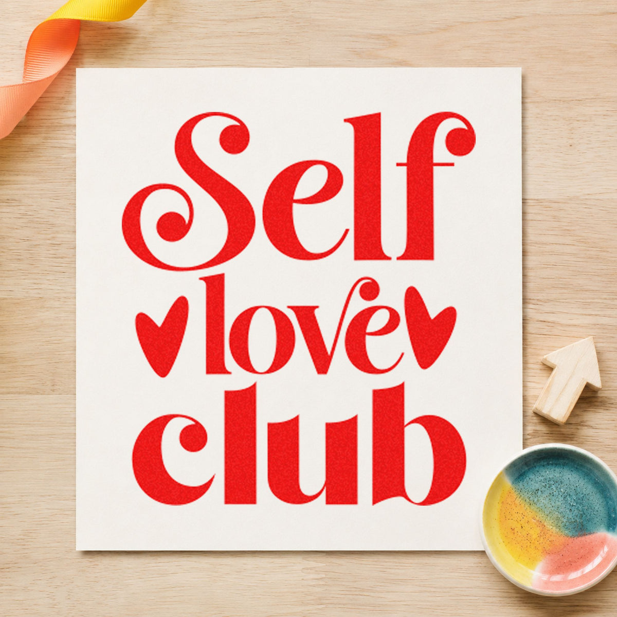 Self Love Club Hearts PSI Pre-Inked Stamp in use 7