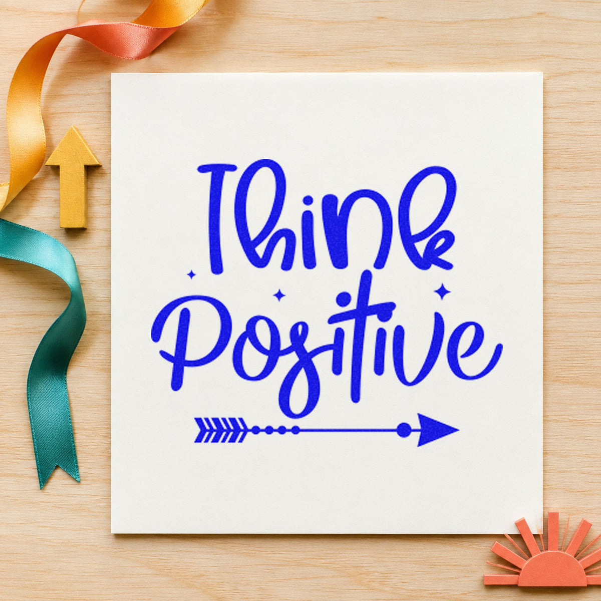 Think Positive Arrow And Sparkles Pre-Inked Stamp – PSI in use 5