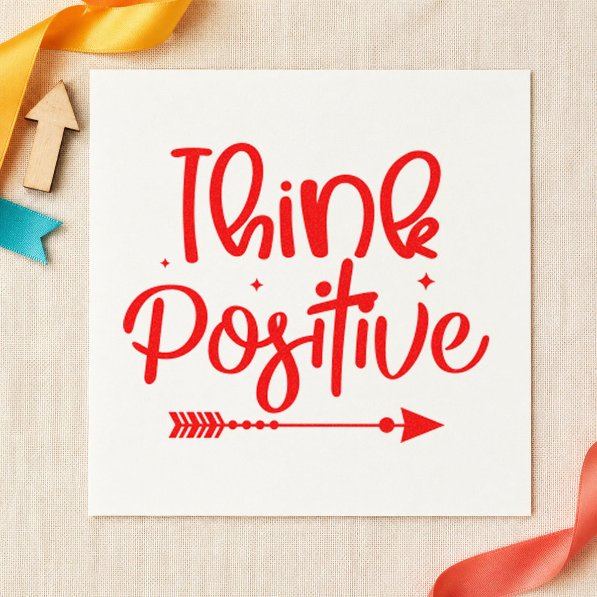 Think Positive Arrow And Sparkles Pre-Inked Stamp – PSI in use 7