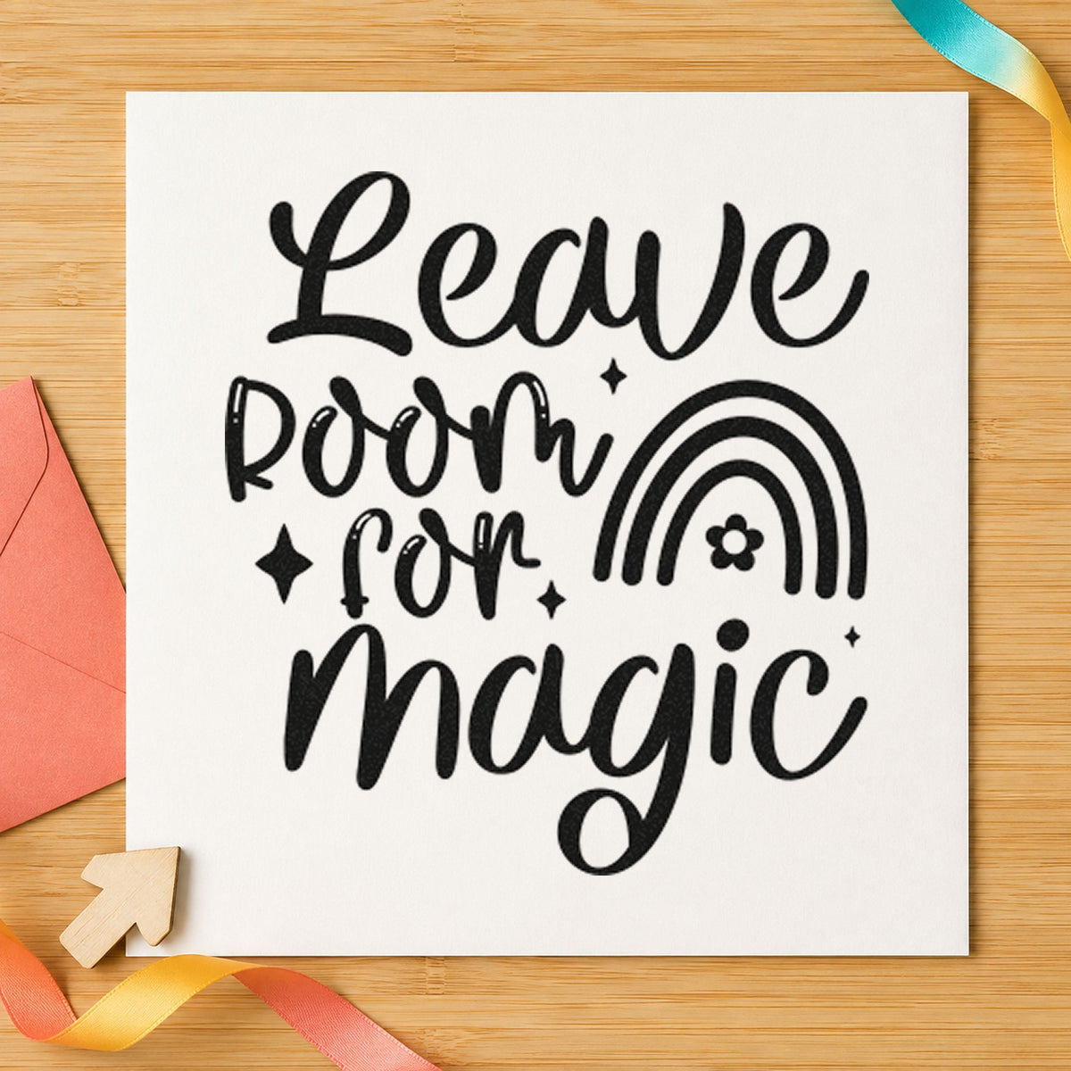 Leave Room For Magic Rainbow Stamp – PSI Pre-Inked in use 3
