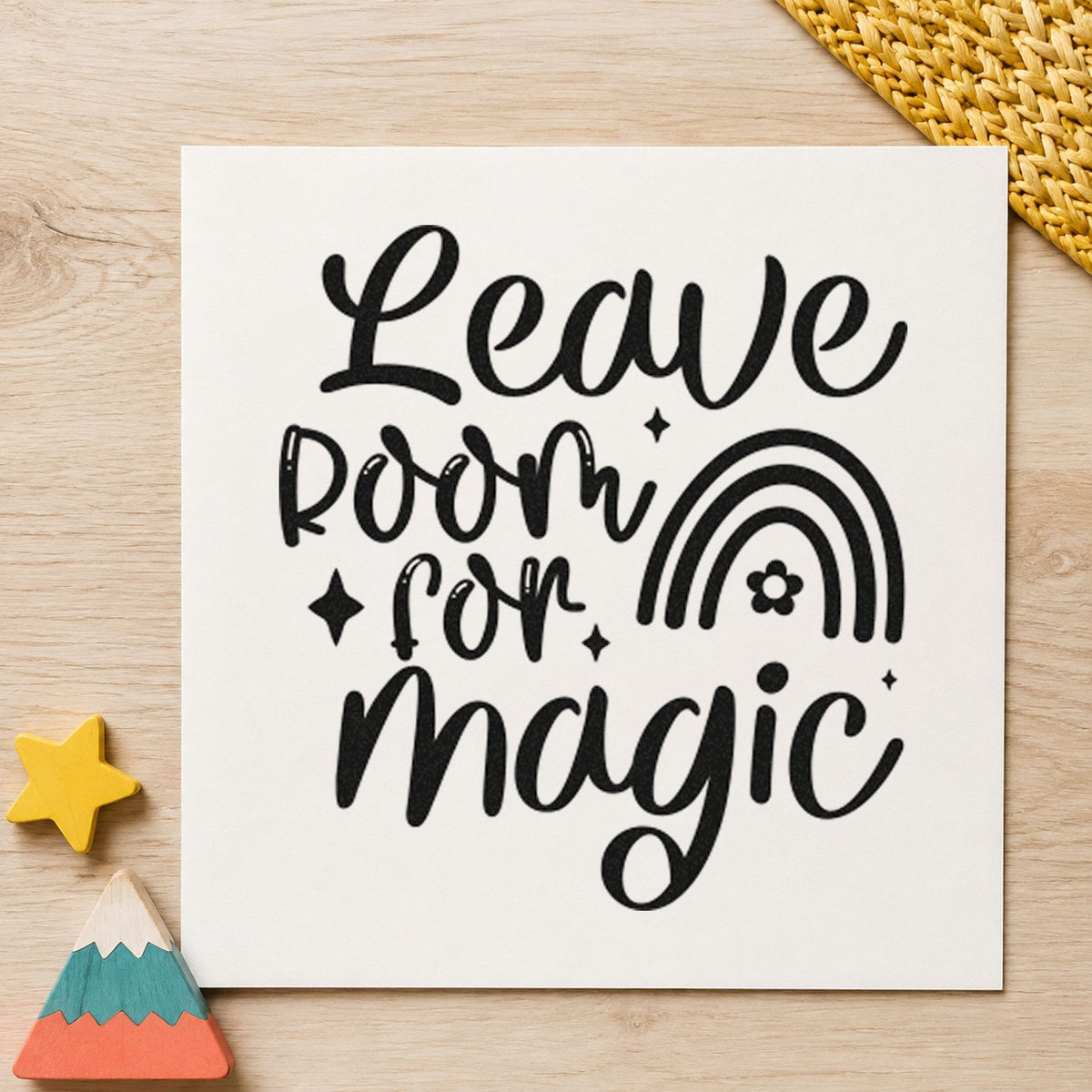 Duo Hand Leave Room For Magic Rainbow Rubber Stamp in use 4