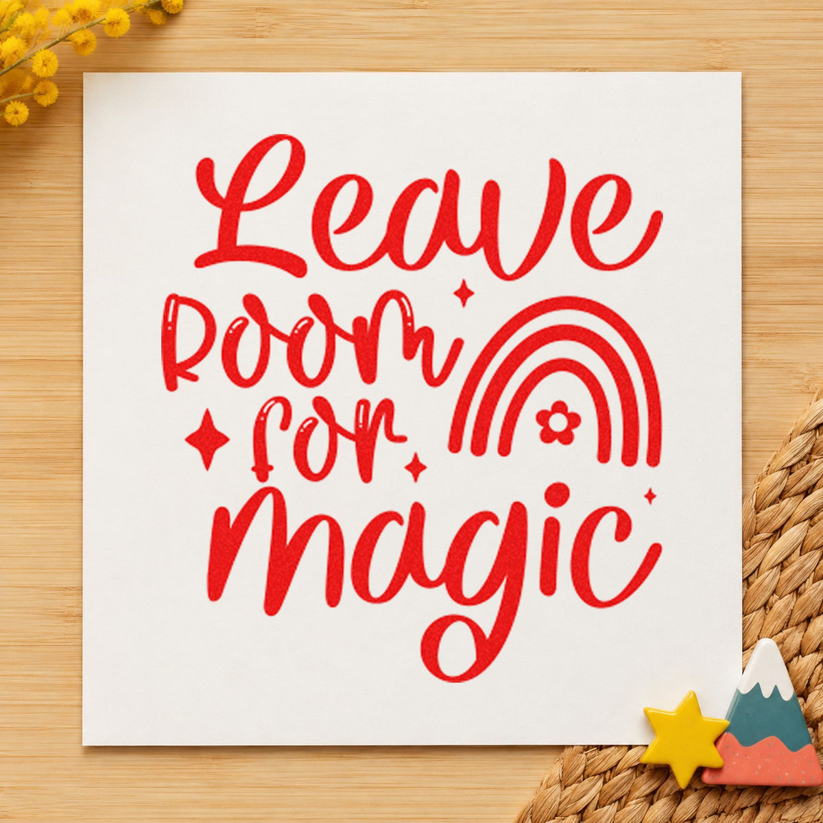 Duo Hand Leave Room For Magic Rainbow Rubber Stamp in use 8
