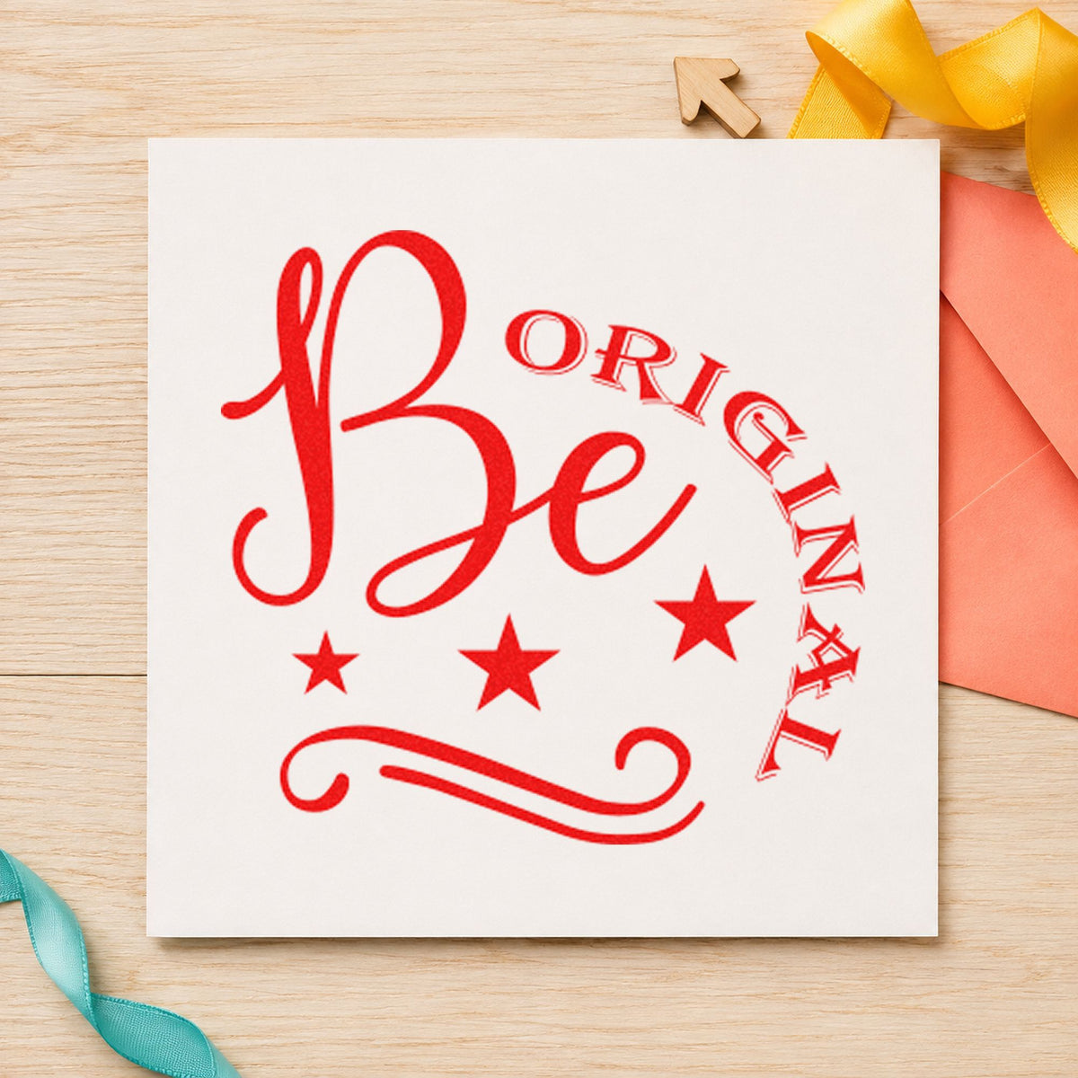 Be Original Stars Flourish Rubber Stamp – Duo Hand in use 8