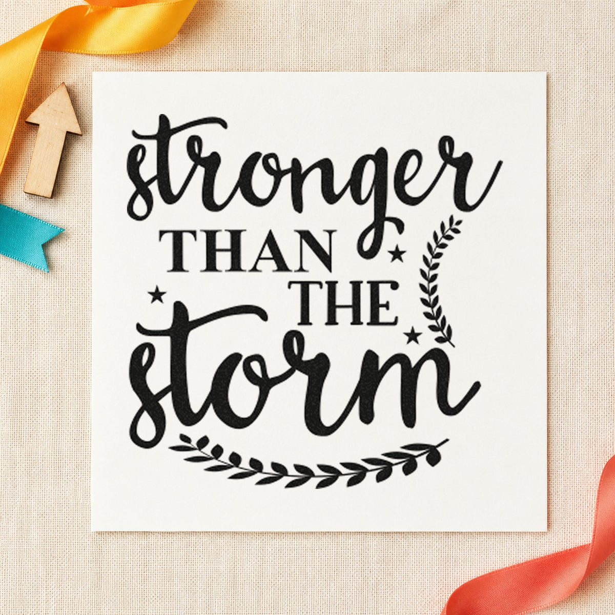 Self-Inking Stronger Than The Storm Leaves Stamp in use 10