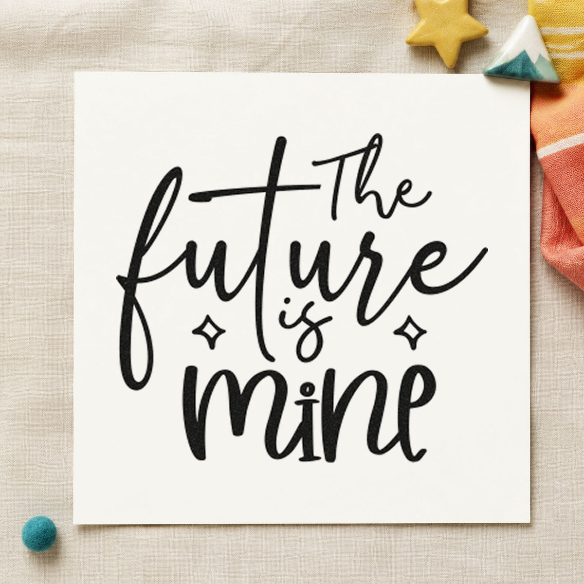 Self-Inking The Future Is Mine Stamp in use 10