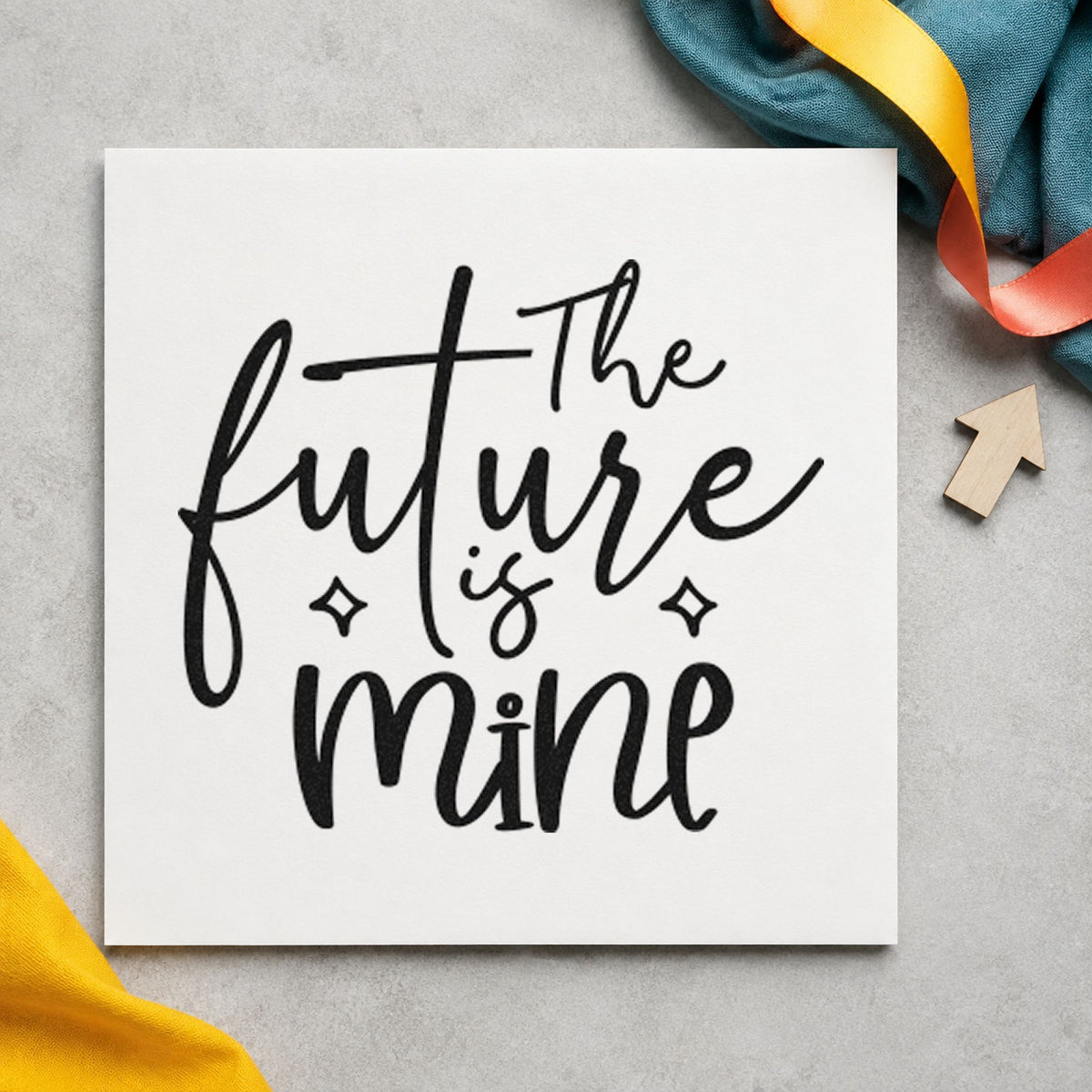 Self-Inking The Future Is Mine Stamp in use 3