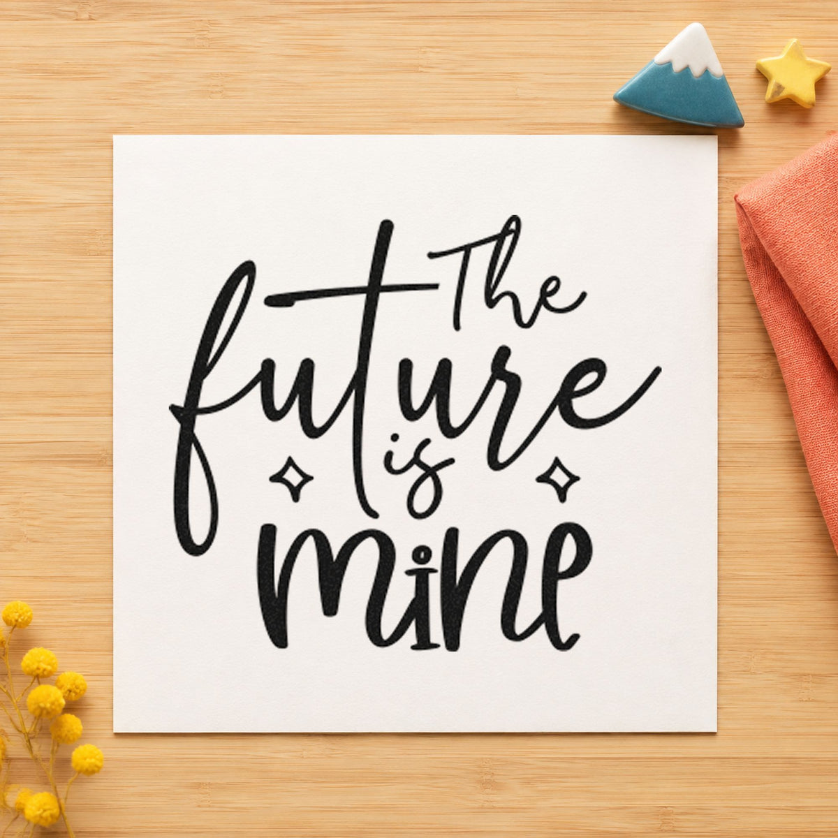 Self-Inking The Future Is Mine Stamp in use 4