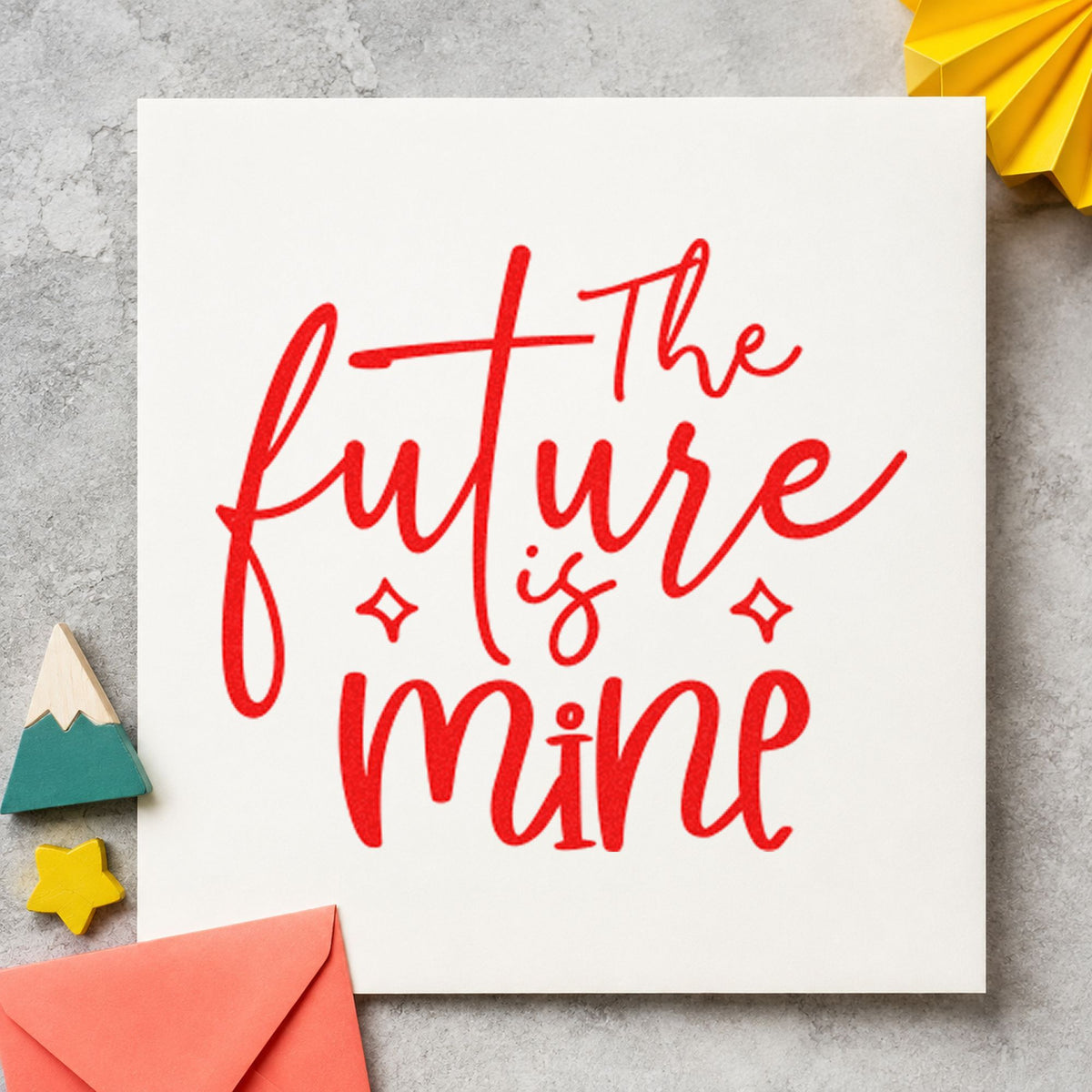 Self-Inking The Future Is Mine Stamp in use 8