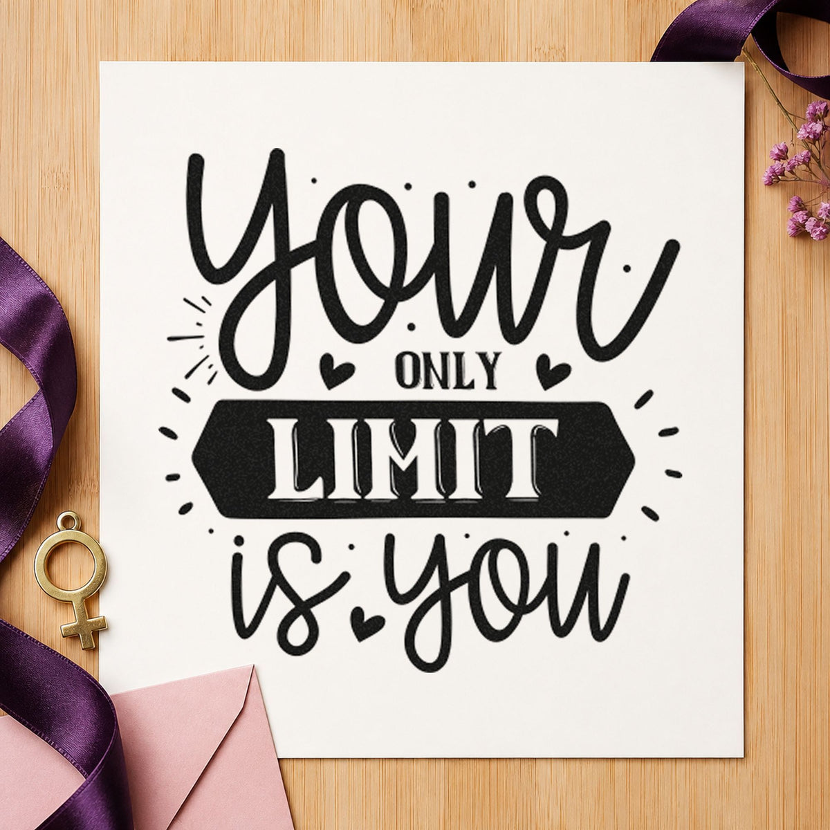 Your Only Limit Is You Wood Handle Stamp in use 9