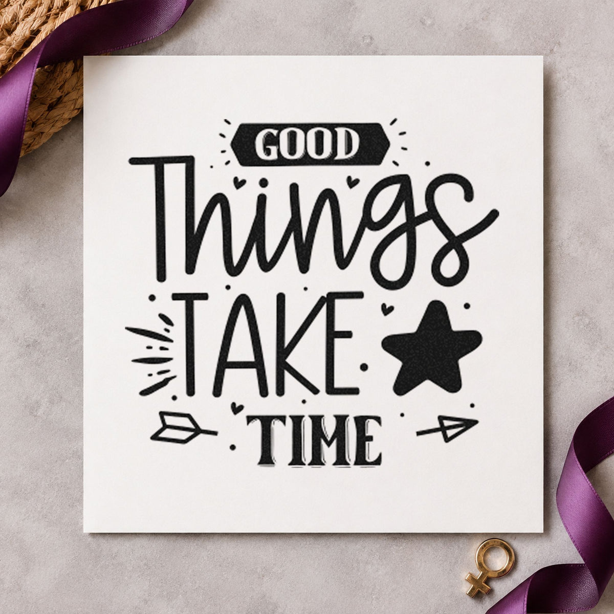 PSI Pre-Inked Good Things Take Time Stamp in use 3