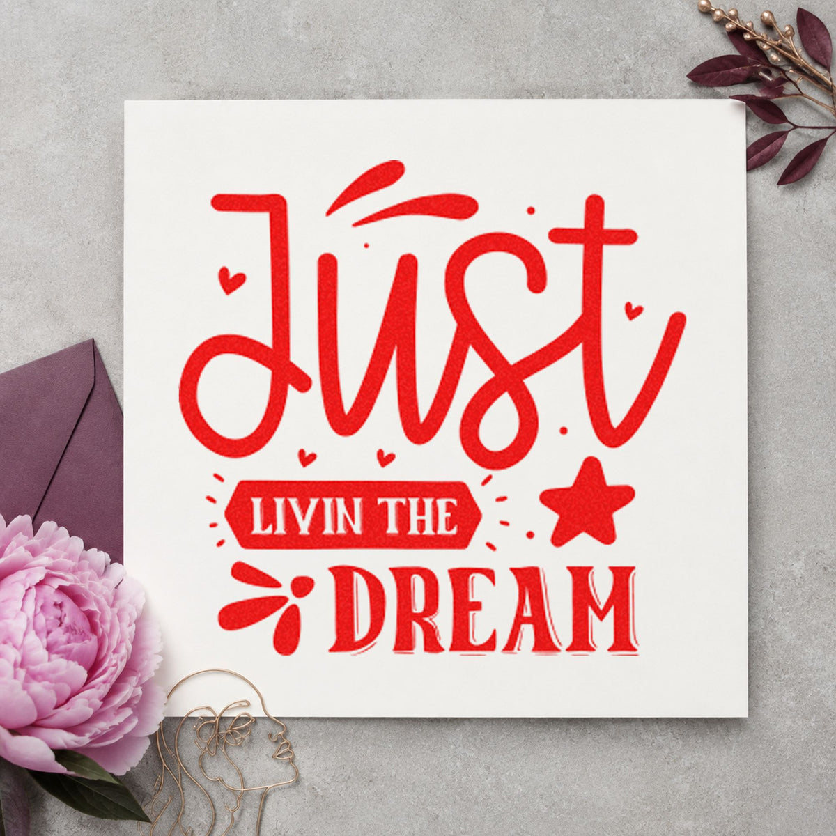 Just Livin The Dream With Stars Hand Stamp – Duo in use 7