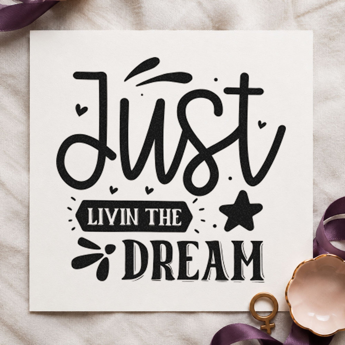 Just Livin The Dream With Stars Hand Stamp – Duo in use 9