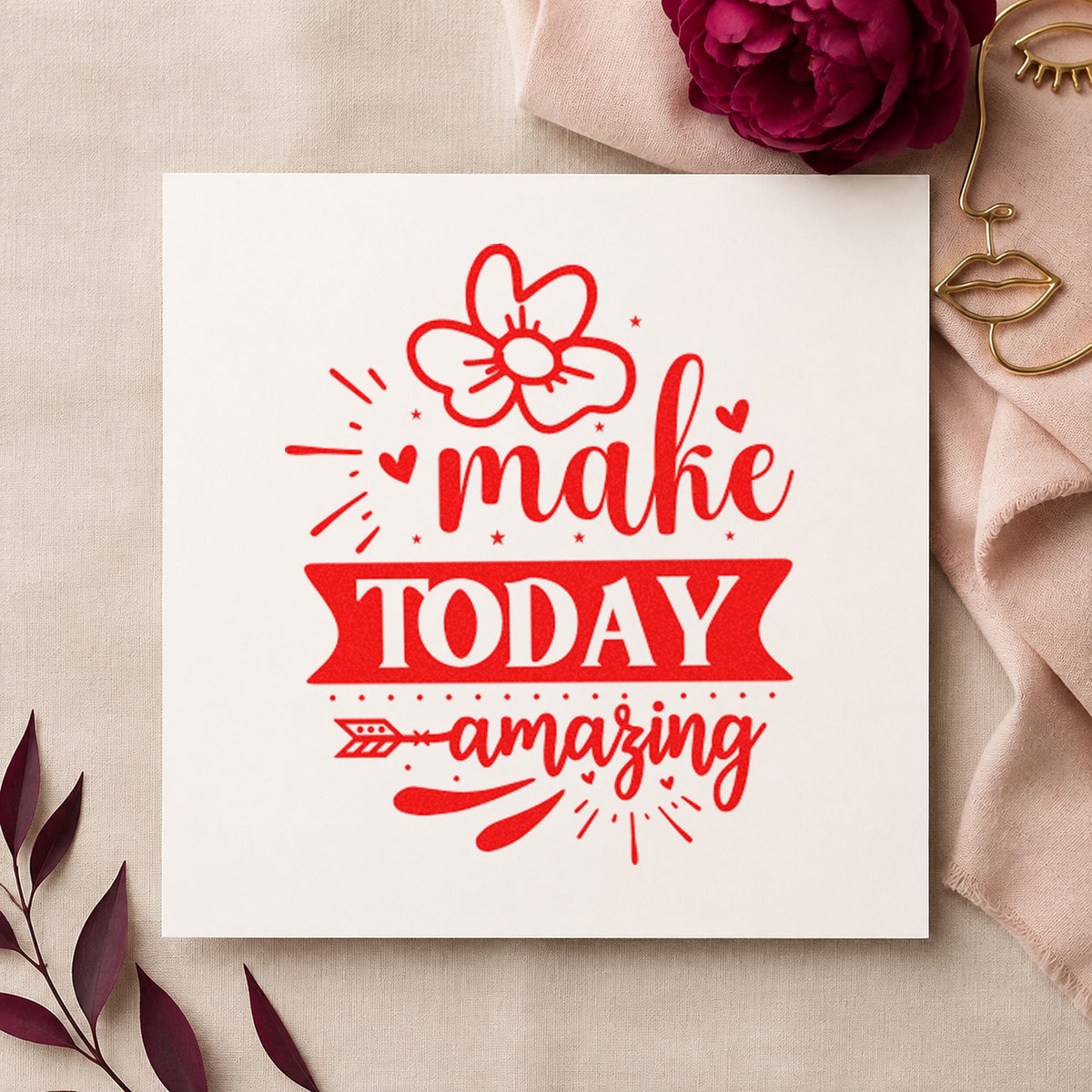 Make Today Amazing Flower Slim Pre-Inked Stamp in use 7