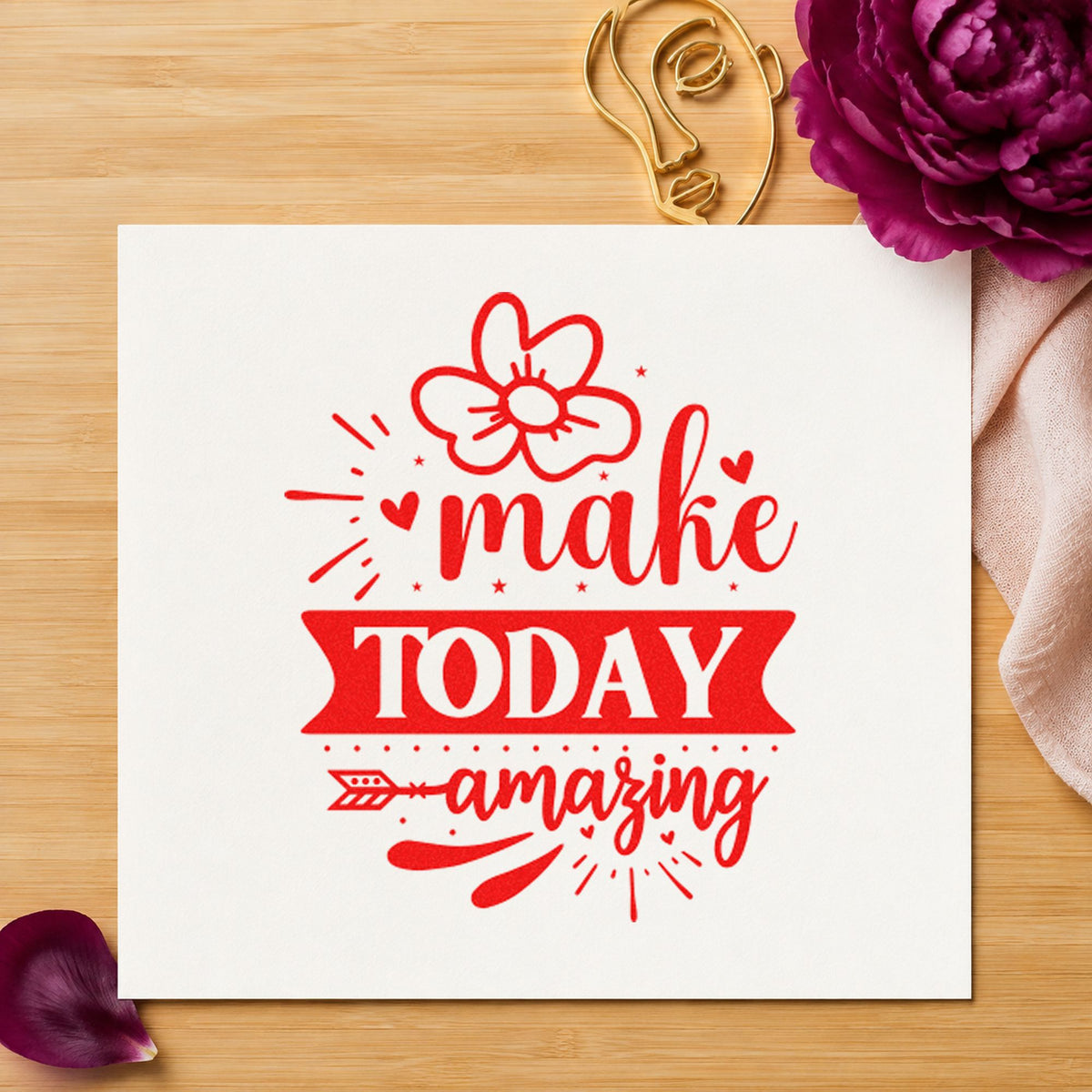 Make Today Amazing Flower Pre-Inked Stamp – PSI in use 8