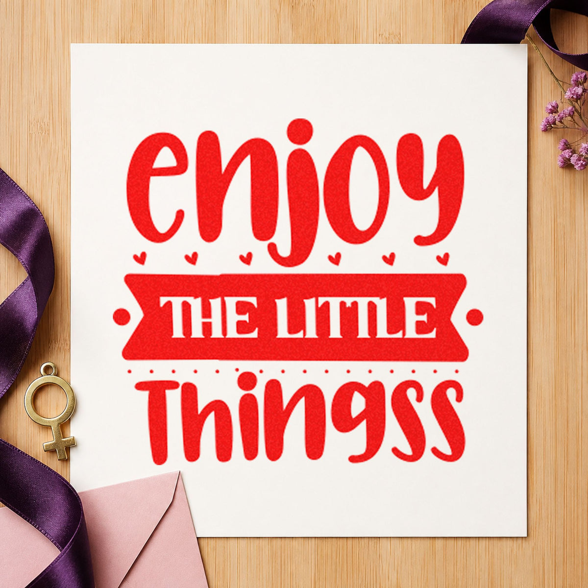 Enjoy The Little Things Bold Rubber Stamp – Wood Handle in use 8