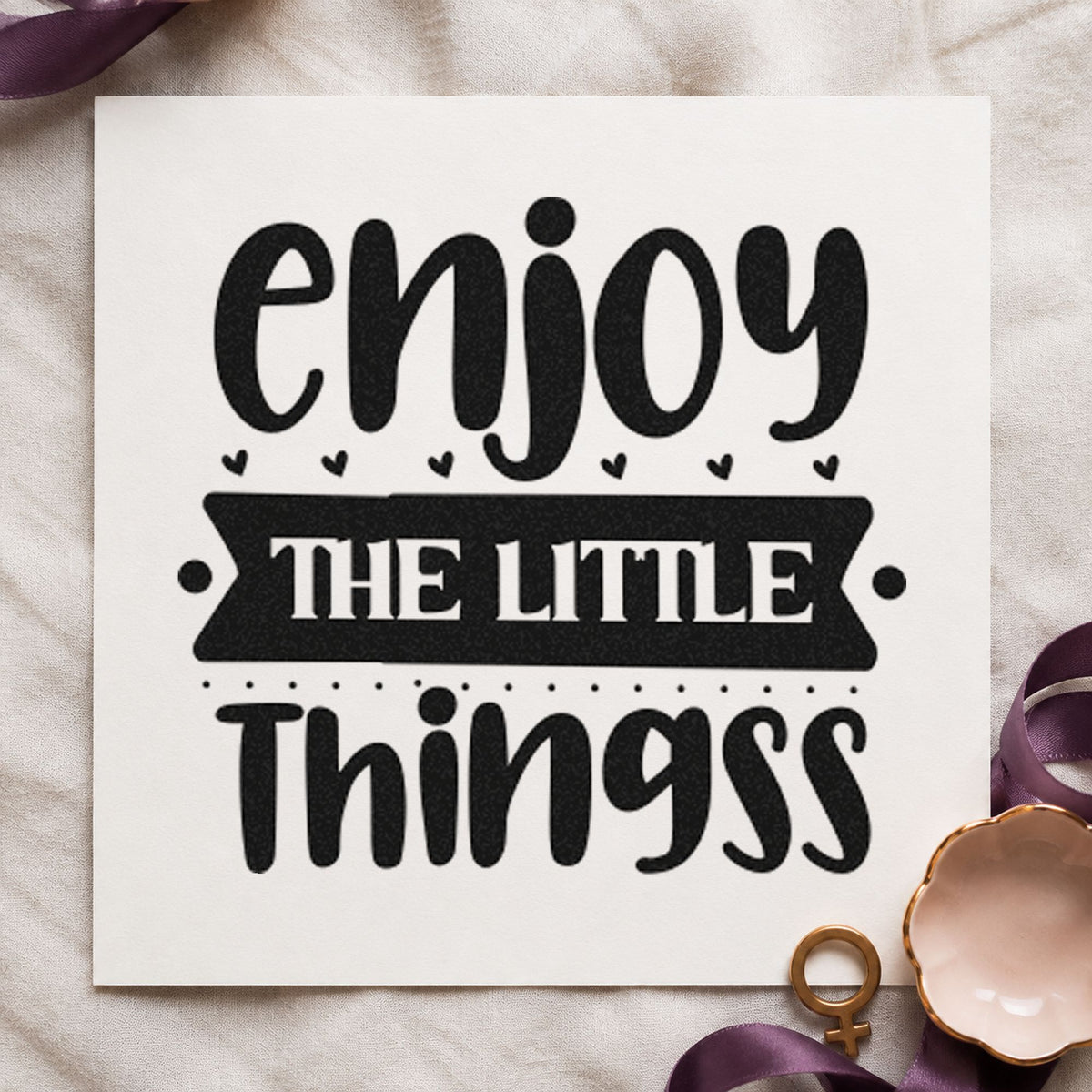 Enjoy The Little Things Bold Rubber Stamp – Wood Handle in use 9
