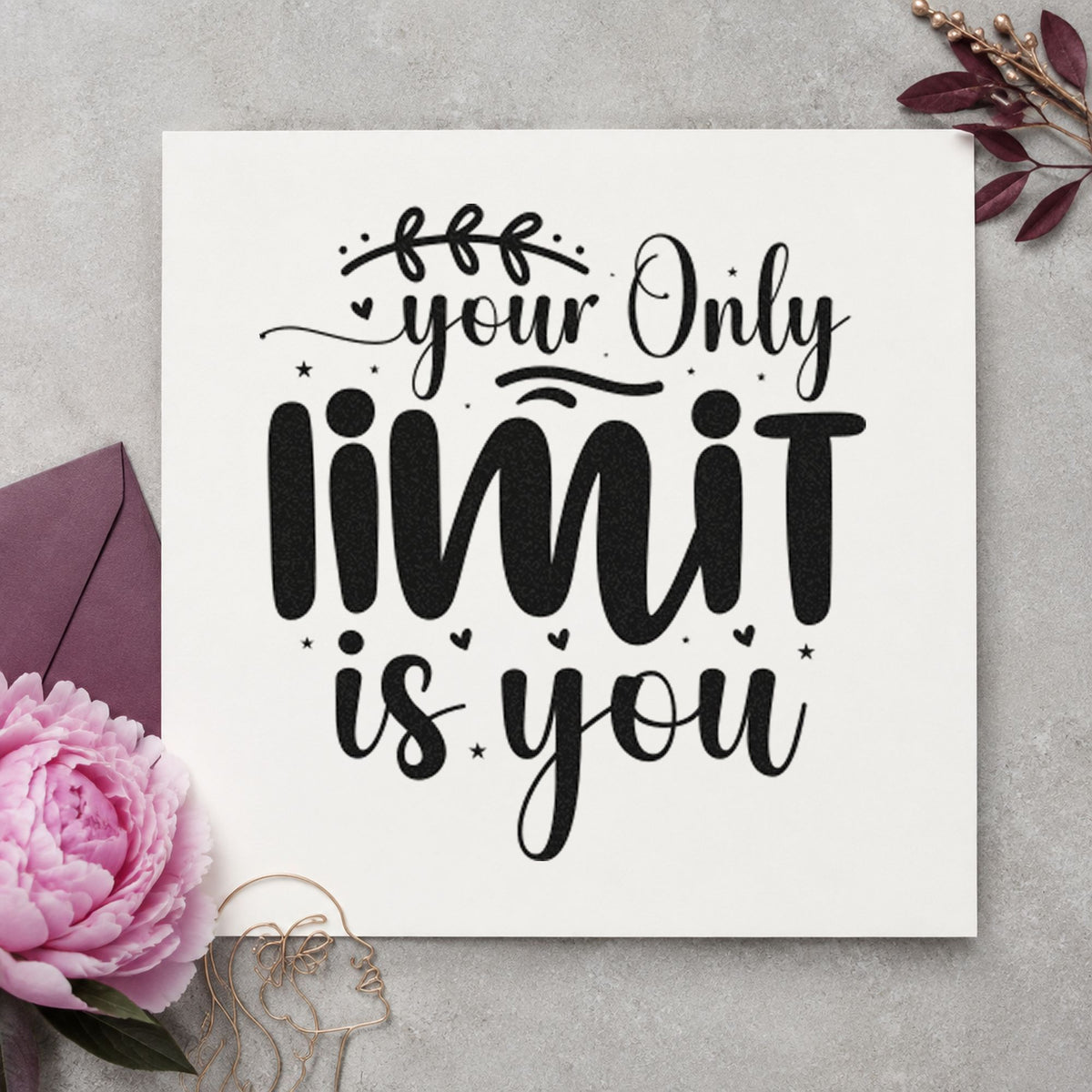 Your Only Limit Is You Leaves Compact Pre-Inked Stamp – Slim in use 3