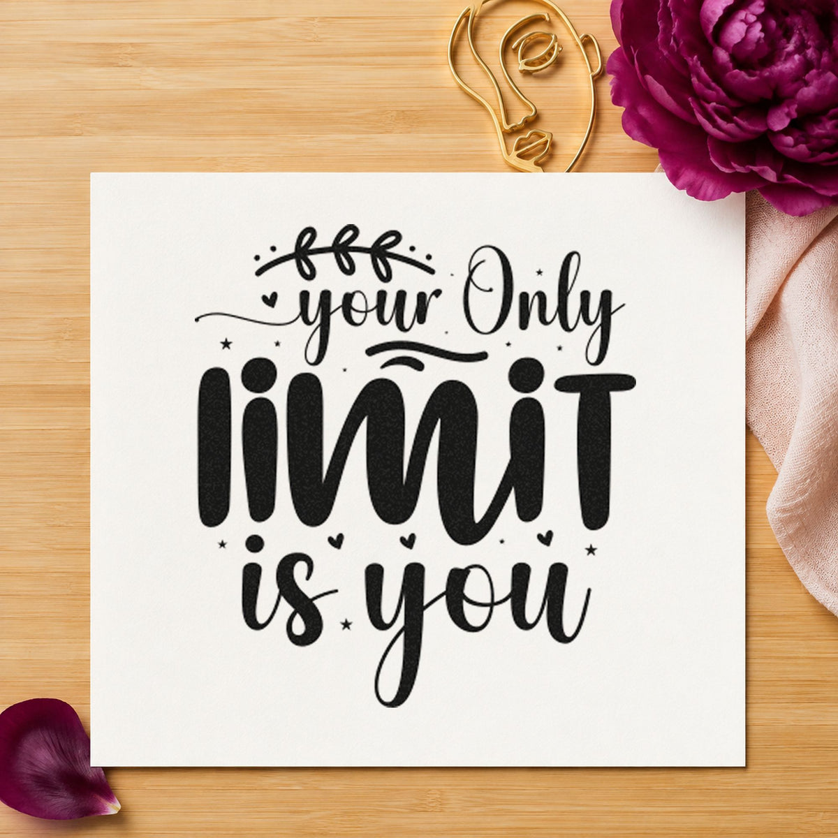 Your Only Limit Is You Leaves Stamp – Wood Handle in use 9