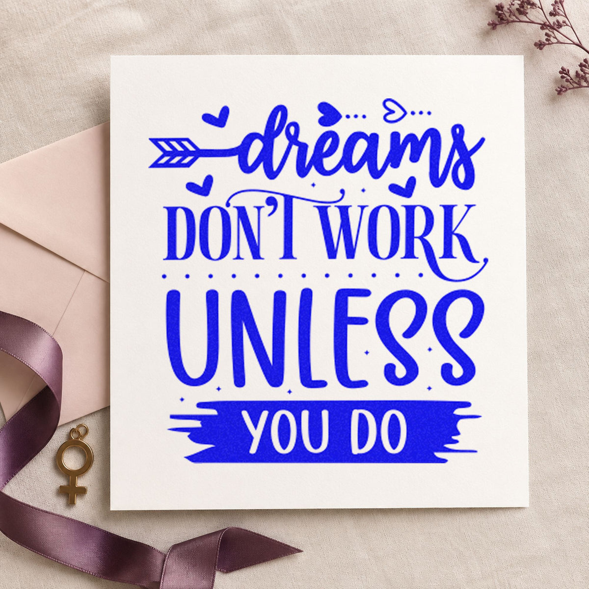 Dreams Don't Work Unless You Do Heart Accents Stamp – Self-Inking in use 6
