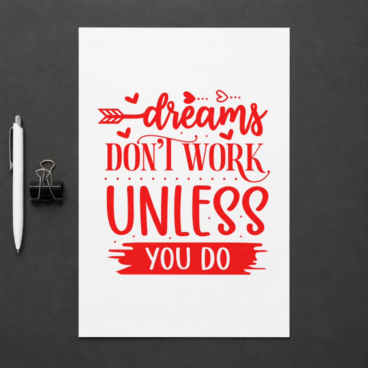 Dreams Don't Work Unless You Do Heart Accents Stamp – Self-Inking in use 8