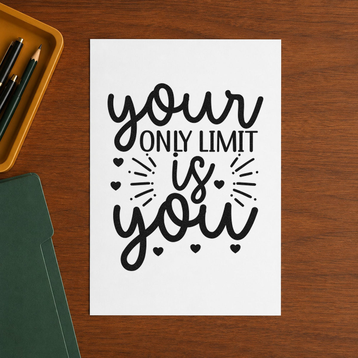 Your Only Limit Is You Rays Rubber Stamp – Duo Hand in use 9