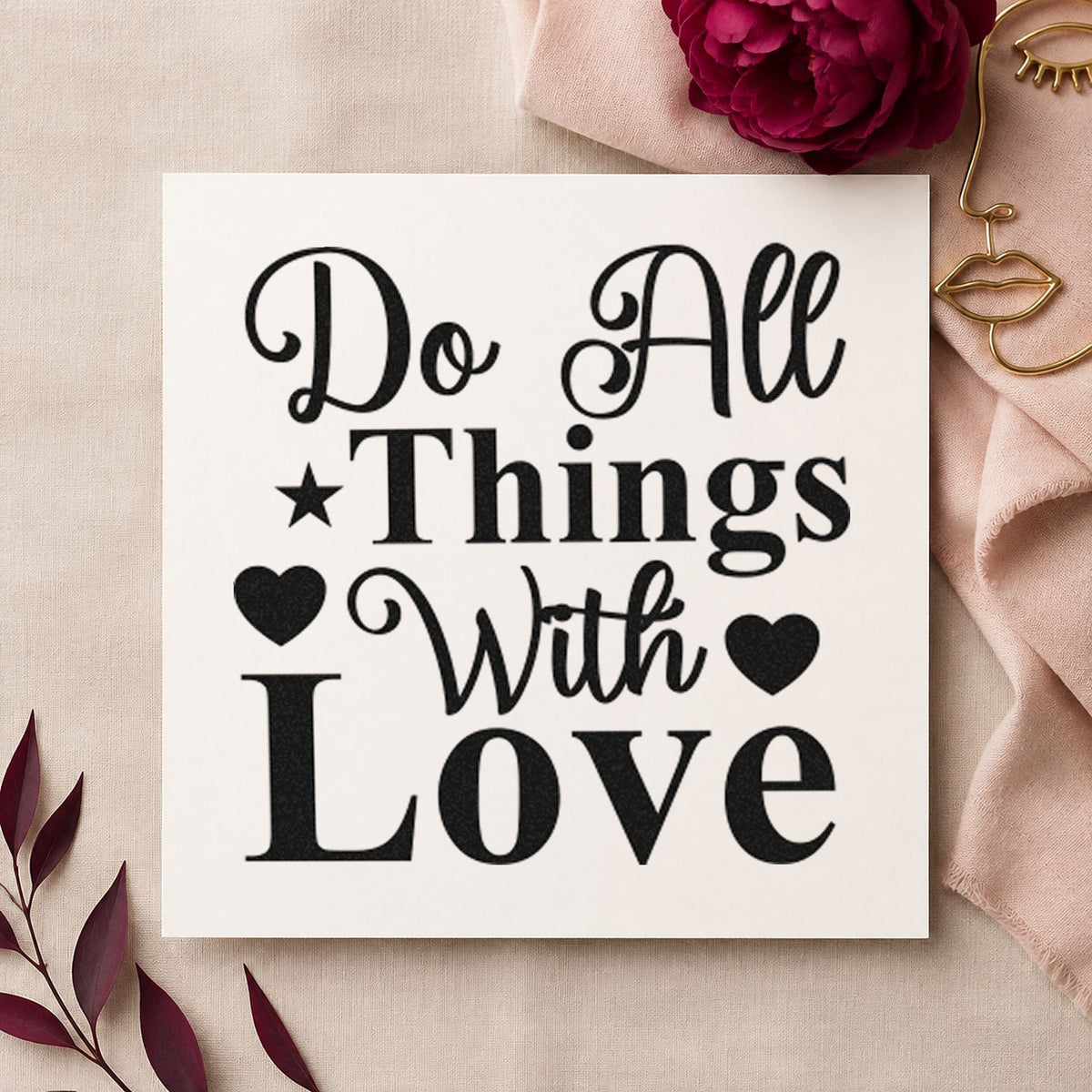 Do All Things With Love Pre-Inked Stamp – PSI in use 3
