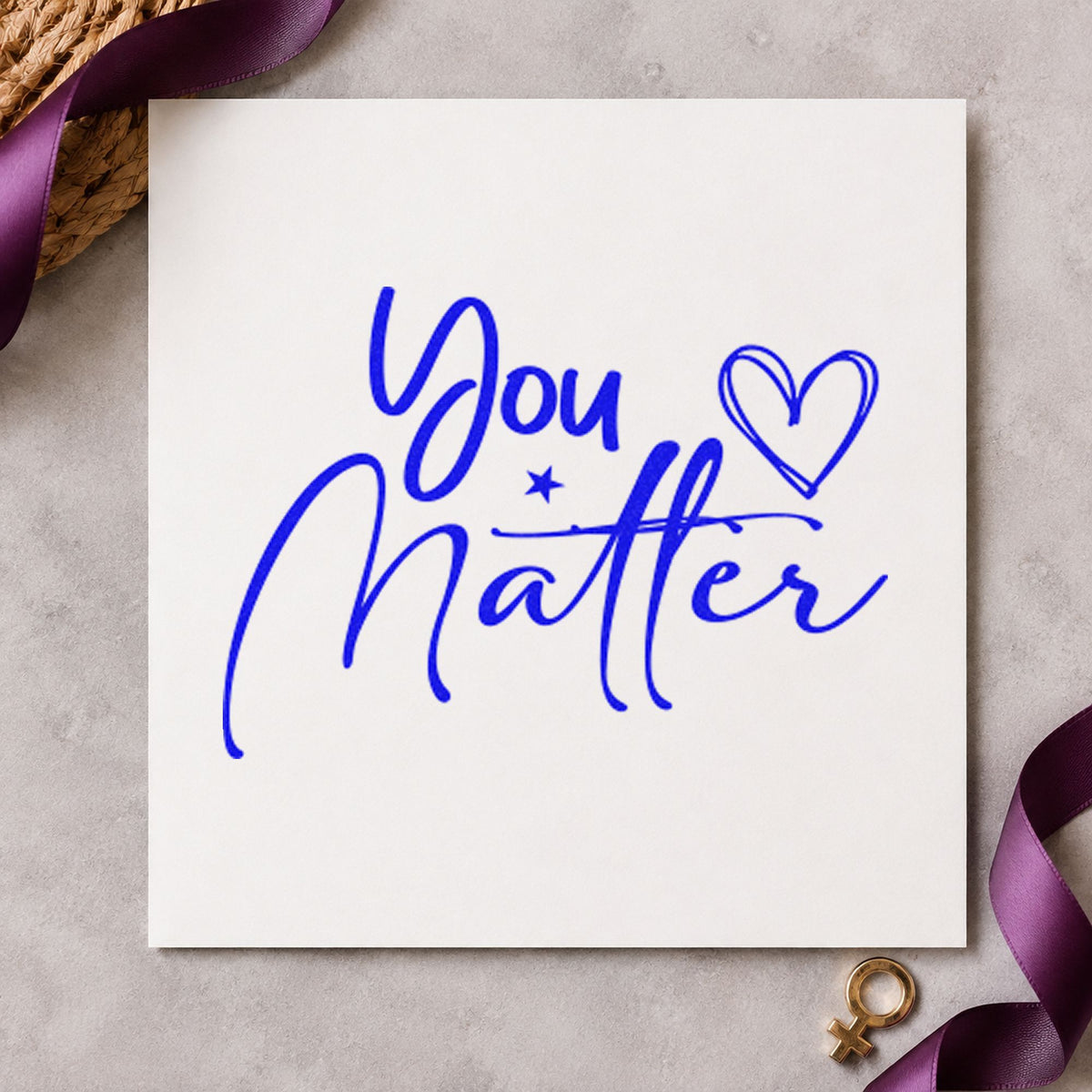 You Matter Heart Star Rubber Stamp – Duo Hand in use 5