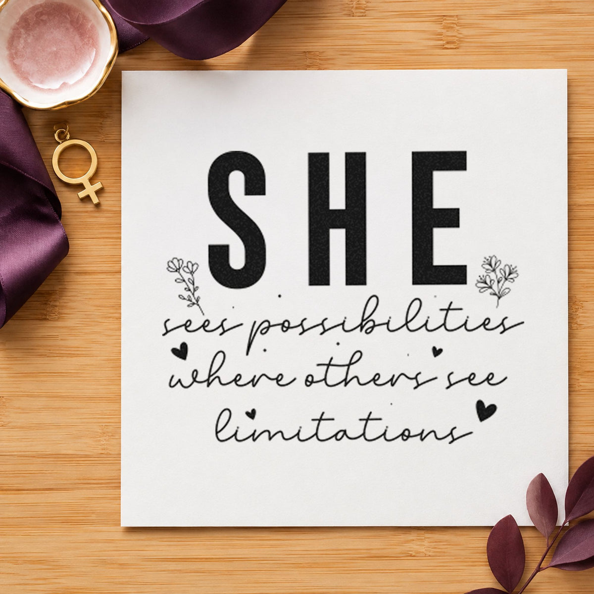 She Sees Possibilities Limitations Stamp – Self-Inking in use 10