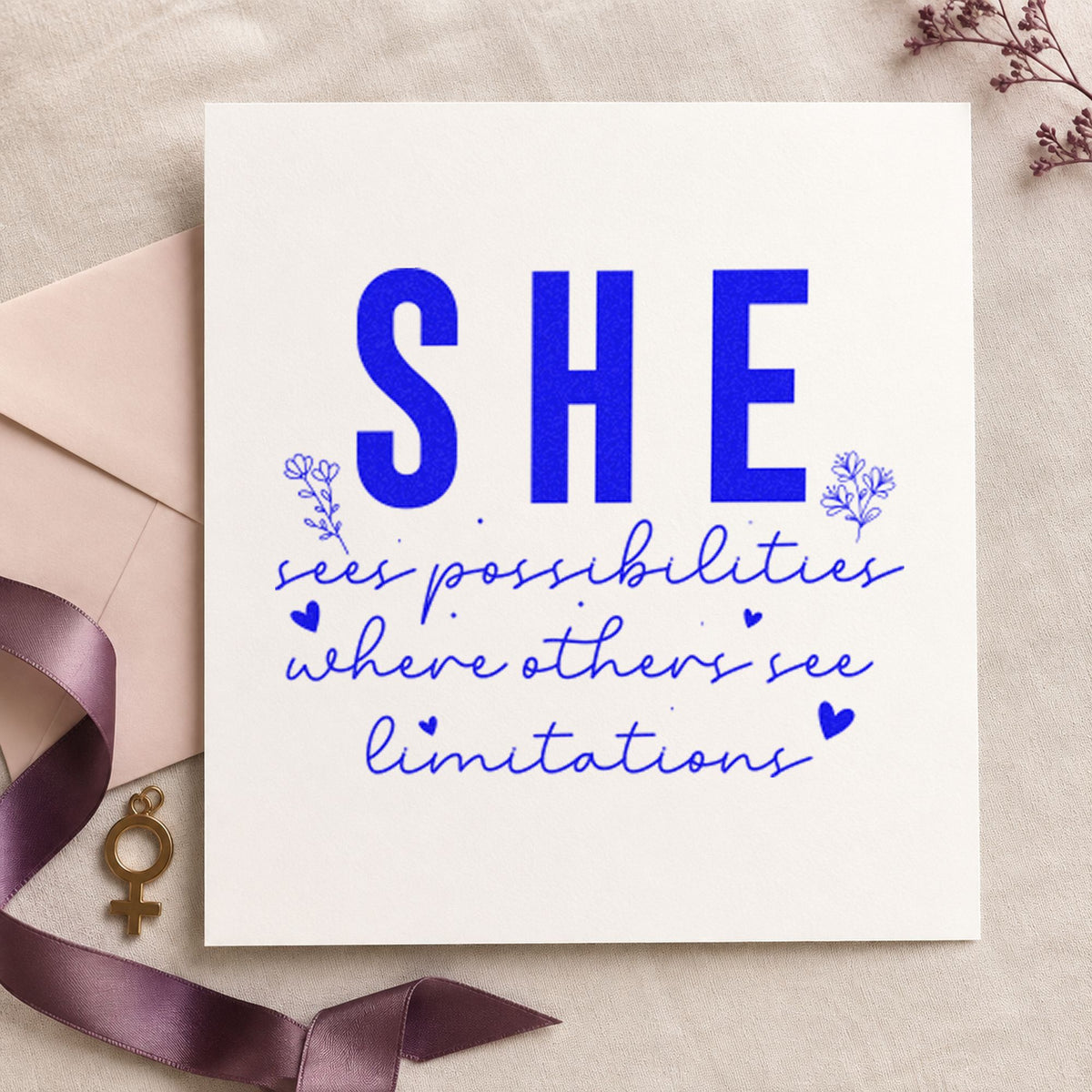 She Sees Possibilities Limitations Stamp – Self-Inking in use 6