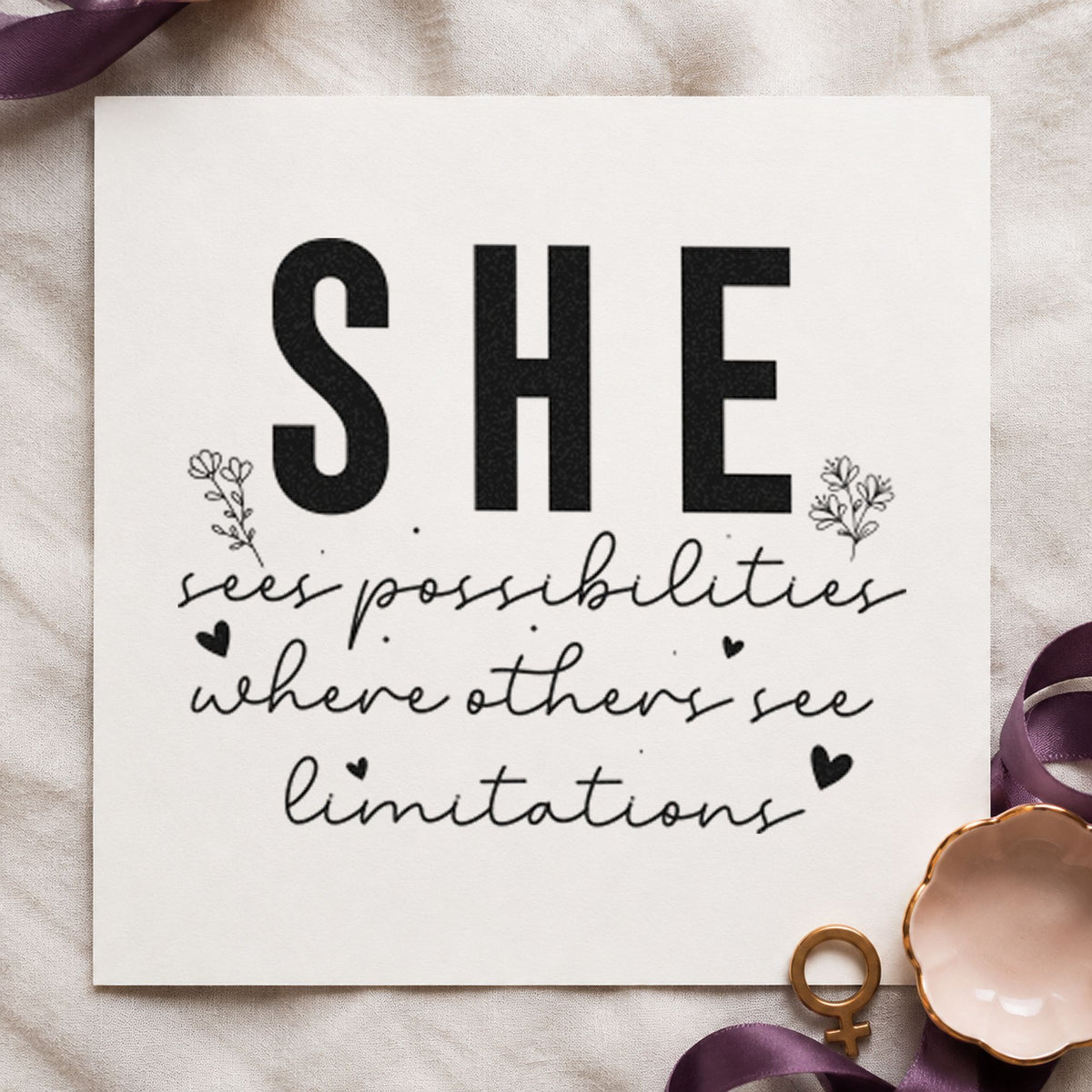 She Sees Possibilities Limitations Stamp – Self-Inking in use 9
