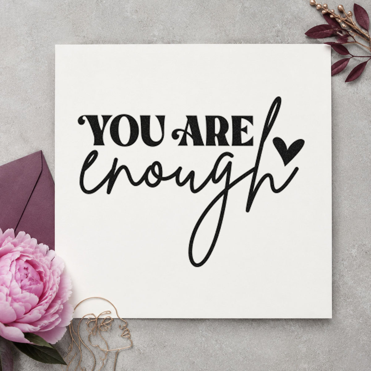 You Are Enough Heart Stamp – PSI Pre-Inked in use 9