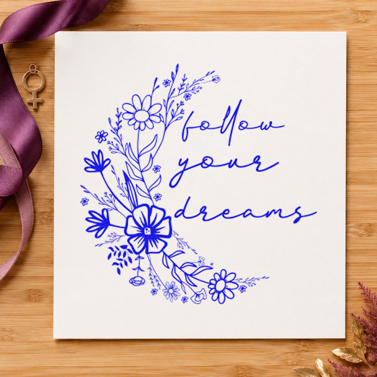 Follow Your Dreams Wildflower Lettering Hand Stamp – Duo in use 5
