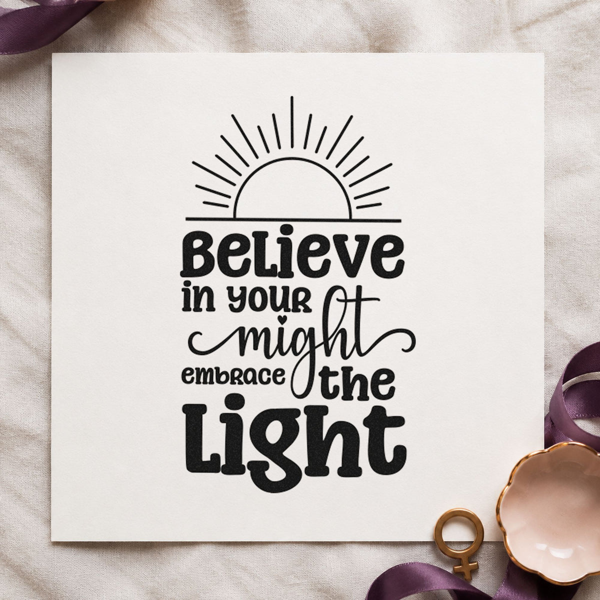 Believe In Your Might Sunrise Stamp – Self-Inking in use 4