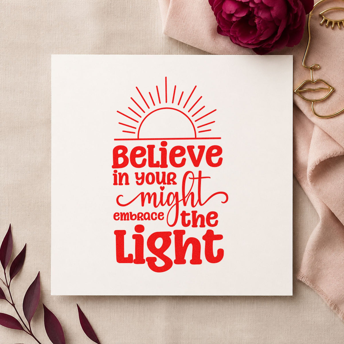 Believe In Your Might Sunrise Stamp – Self-Inking in use 7