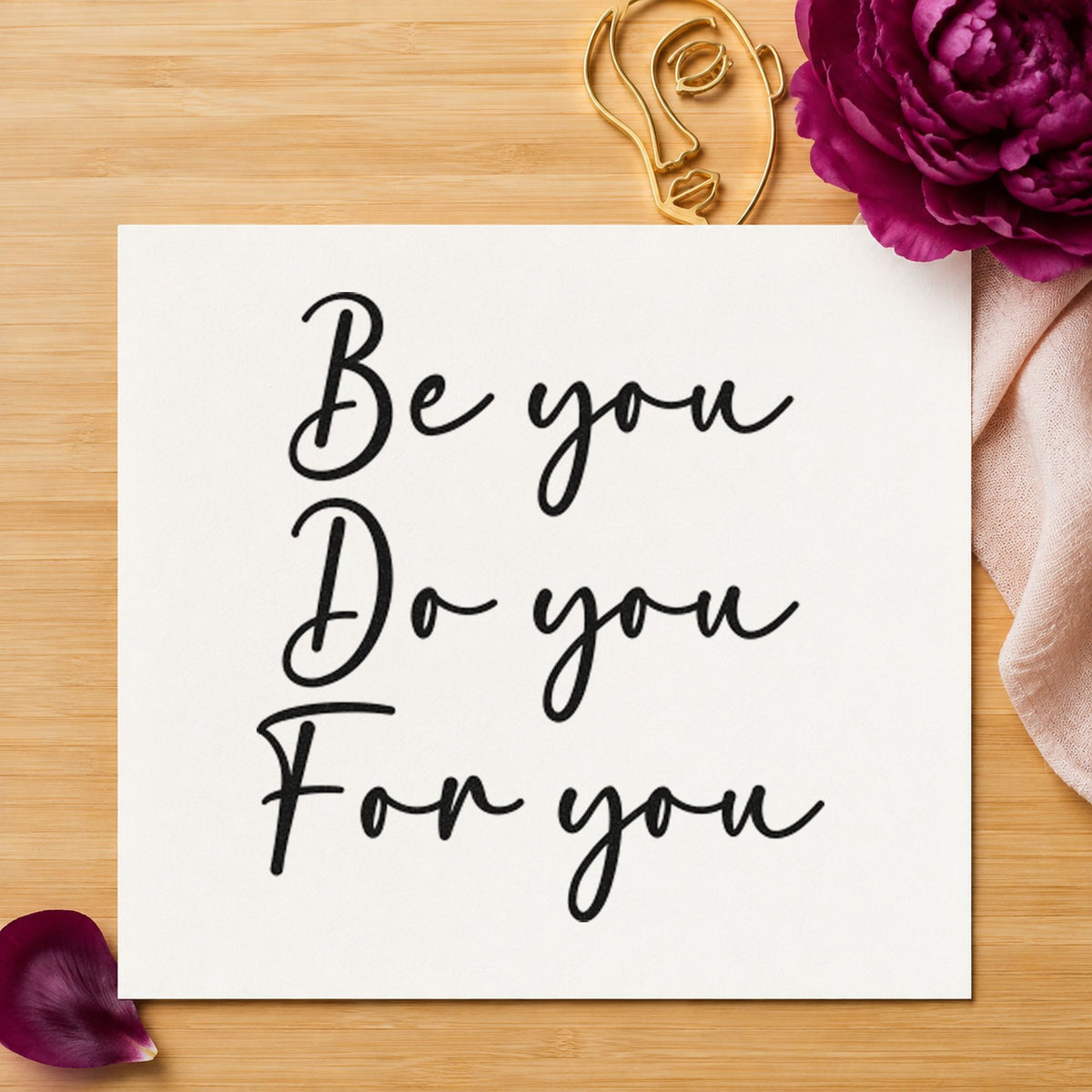 Be You For You Script Lettering Stamp – Self-Inking in use 10