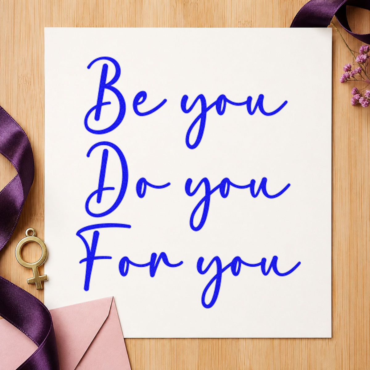 Be You For You Script Lettering Stamp – Self-Inking in use 5