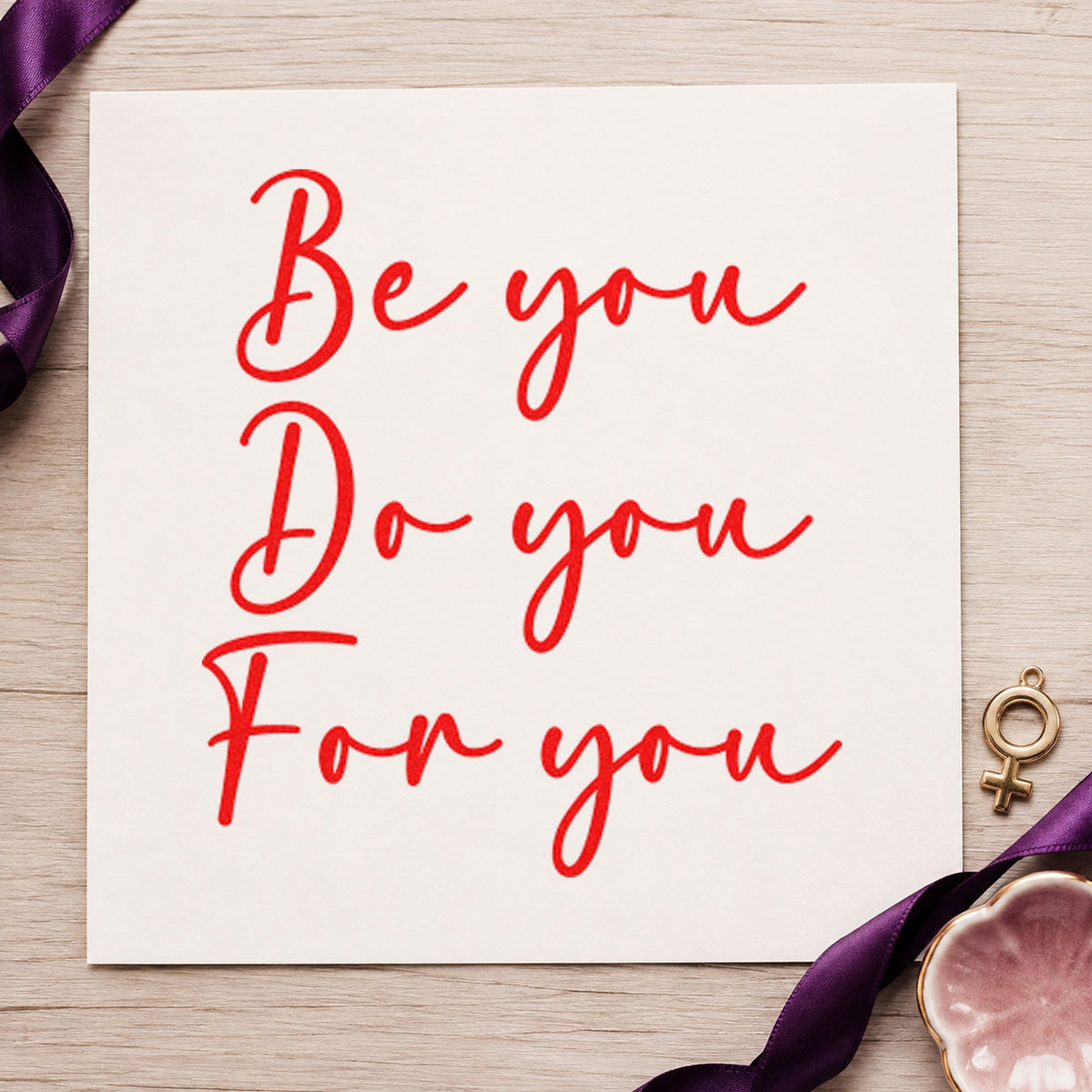 Be You For You Script Lettering Stamp – Self-Inking in use 8