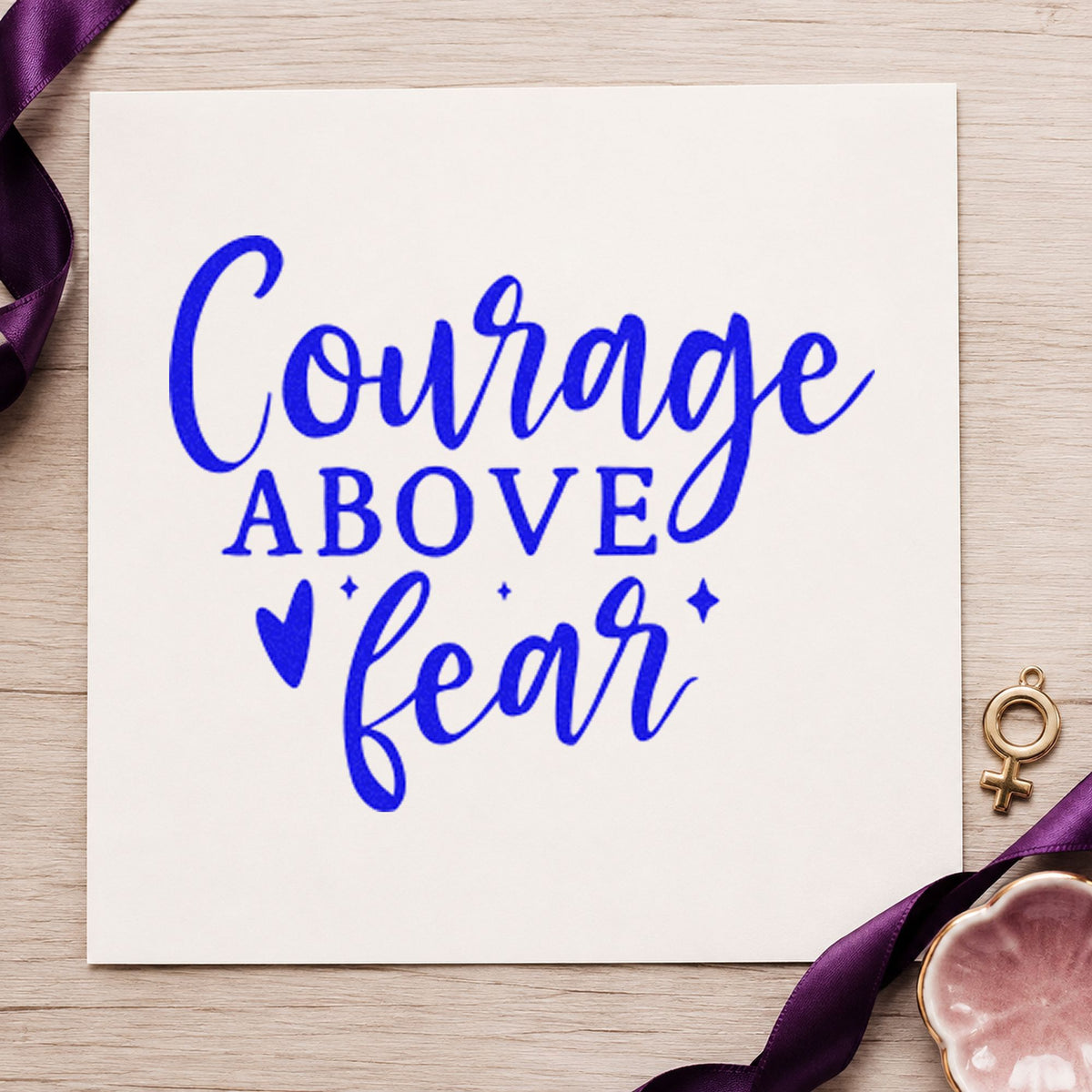 Courage Above Fear Heart Pre-Inked Stamp – PSI in use 6