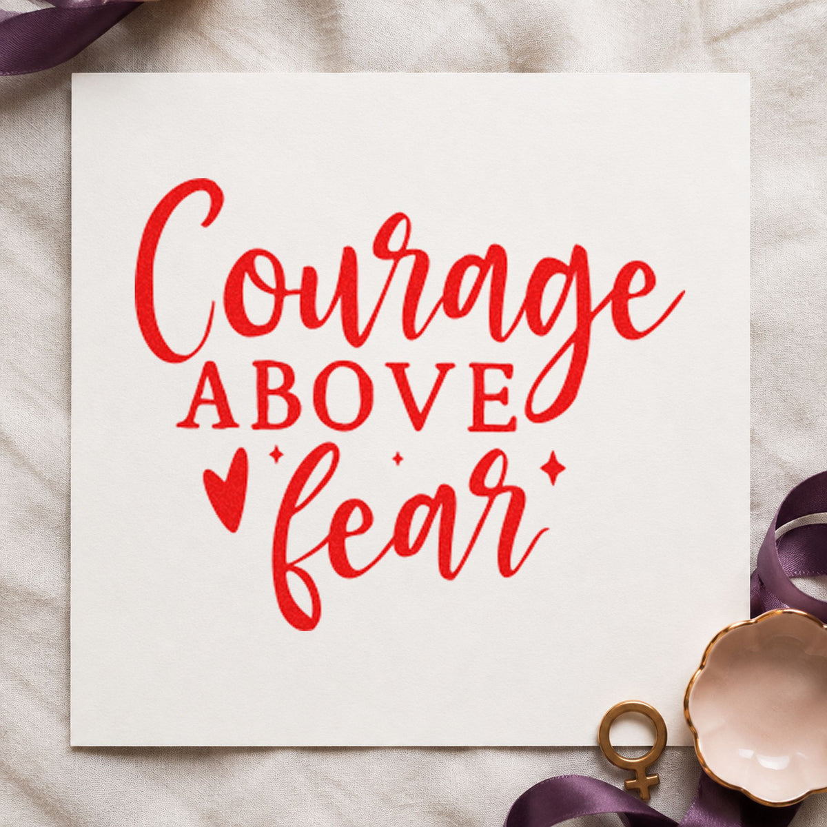 Courage Above Fear Heart Pre-Inked Stamp – PSI in use 7