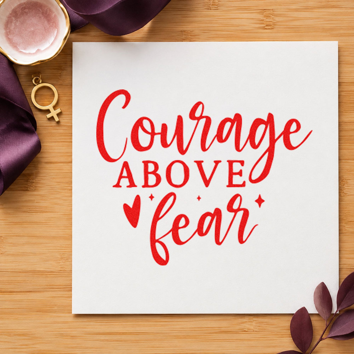 Courage Above Fear Heart Pre-Inked Stamp – PSI in use 8